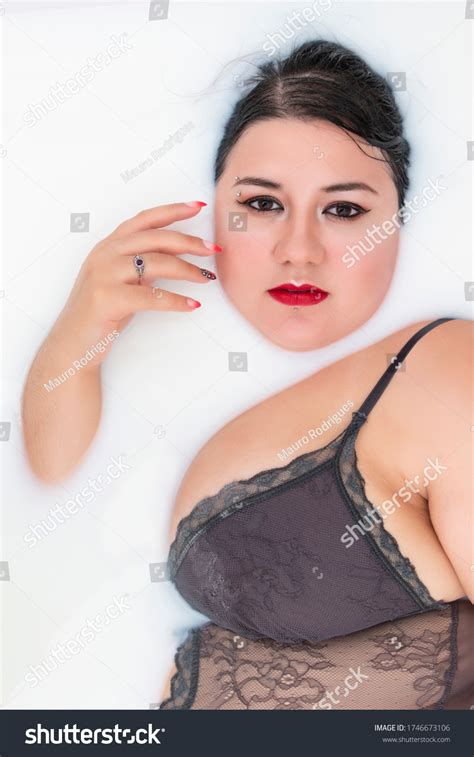 Woman Wearing Sensual Lingerie On Milky Stock Photo 1746673106 Shutterstock