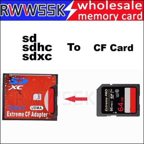 Adaptateur De Carte SD SDHC SDXC Vers CF Compact Flash Type I