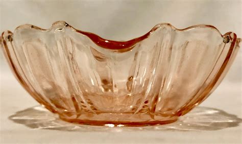 Vintage Blush Pink Depression Glass Serving Dish