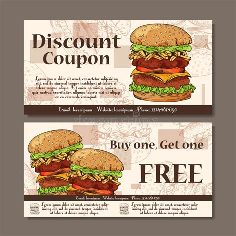 Voucher Template Design Modern Style For Cafe Restaurant Coupon For