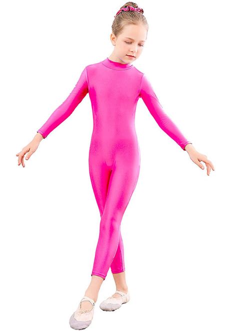 Girls Spandex Long Sleeve Full Body Unitard Speerise