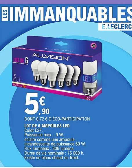 Promo Lot De Ampoules Led Allvision Chez E Leclerc Icatalogue Fr