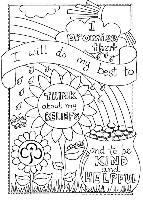 Girl Scout Coloring Page Girl Scout Coloring Pages Printable