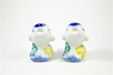 Vintage Dolphin Salt And Pepper Shakers Hand Painted Ceramic Etsy Uk