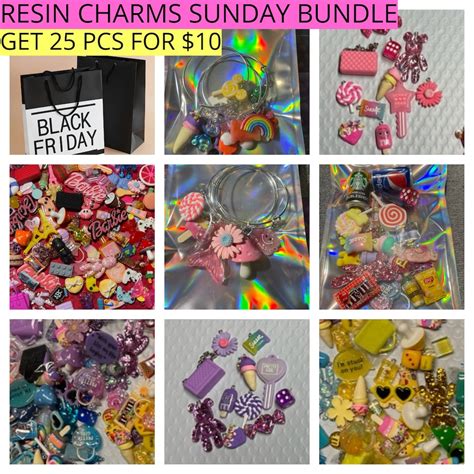 Bulk Charms Wholesale Charms Bracelet Charms Sunday Bundle Resin