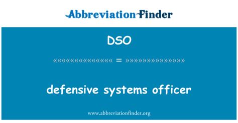 dso definition defensive systems officer abbreviation finder