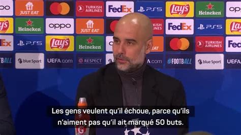 Man City Guardiola Les gens veulent quHaaland échoue فيديو