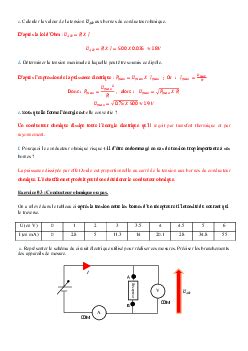 Loi dOhm Effet joule Corrigés d exercices AlloSchool