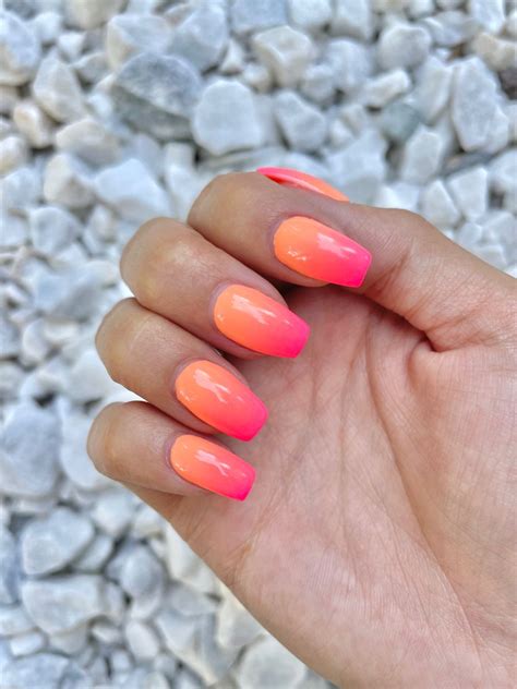 Ombré Nails In 2024 Ombre Nails Coral Ombre Nails Pink Ombre Nails