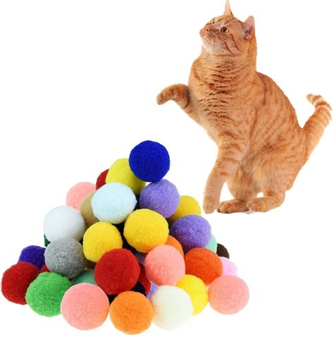 10/20/30Pcs Cat Toy Balls Soft Kitten Pompon Toys Indoor Cats Interactive Playing Quiet Ball ...