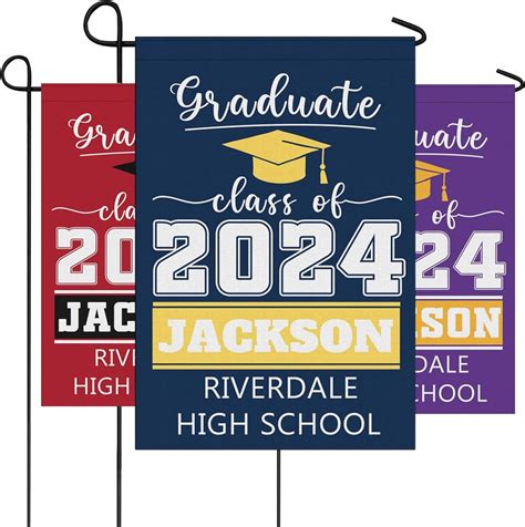 Amazon YESCUSTOM Custom Text Graduation Garden Flag 2024