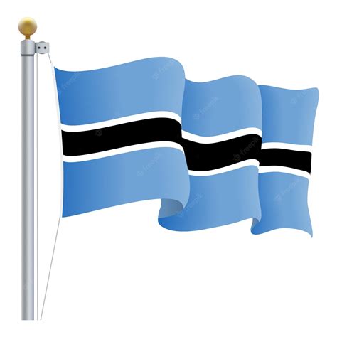 Premium Vector Waving Botswana Flag Isolated On A White Background