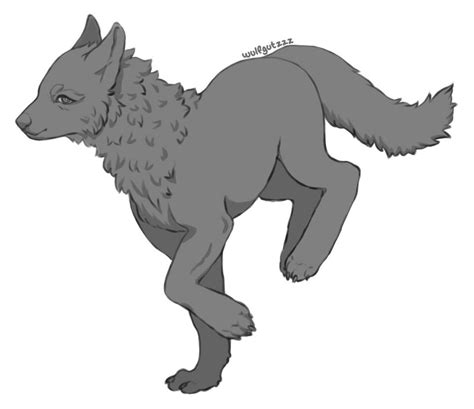 FTU feral wolf lineart base by wulfgutzzz on DeviantArt