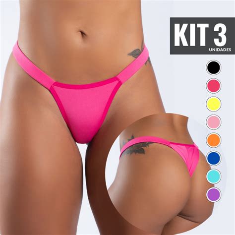 Kit Calcinha Lingerie Micro Fio Dental Tanga Palas Ajusta No Corpo Sexy Sensual Conforto Luxo