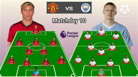 Head To Head Line Up Manchester united vs Manchester city 4-2-3-1 vs 4 ...