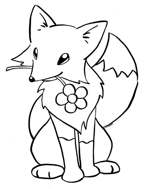 cute kawaii fox coloring pages Cute baby fox coloring pages