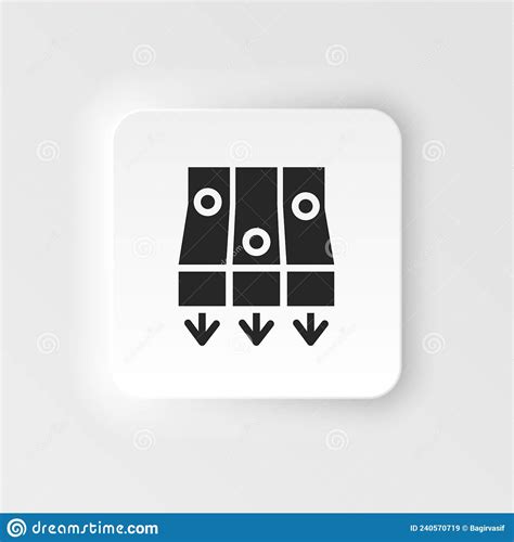 Mass Production Conveyor Neumorphic Style Vector Icon Simple Element