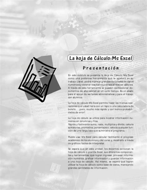 Pdf La Hoja De C Lculo Ms Excel Pdf Fileenlaces Montegrande La