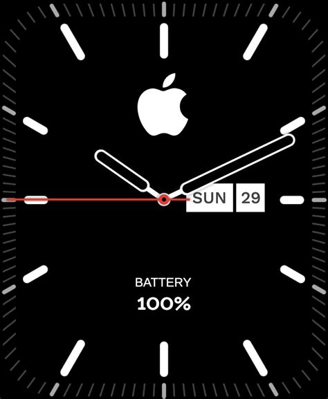 A Classic Apple Watch Face With Day Date And Battery Indicators