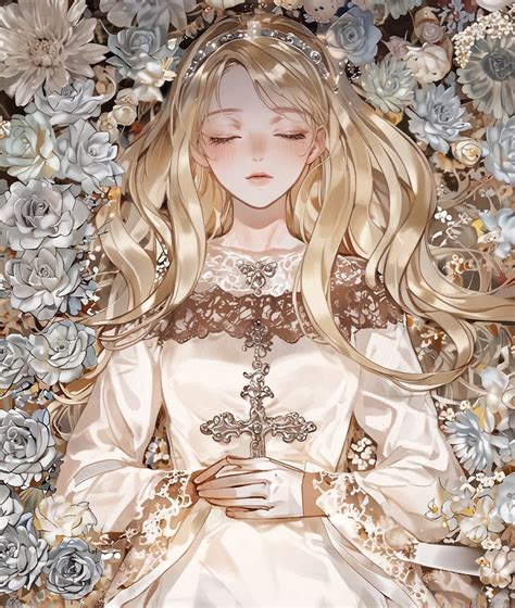 Aninmebeautiful Princess Resting In Flowers01 By Silkyduck On Deviantart