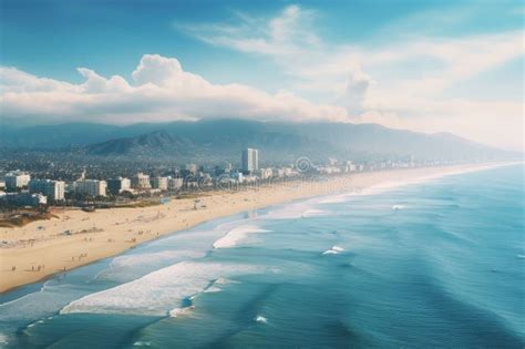 An Expansive Aerial Panorama Capturing A Breathtaking Beachscape