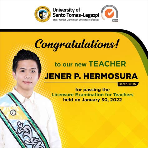 January 2022 Licensure Examination For Teachers University Of Santo Tomas Legazpi