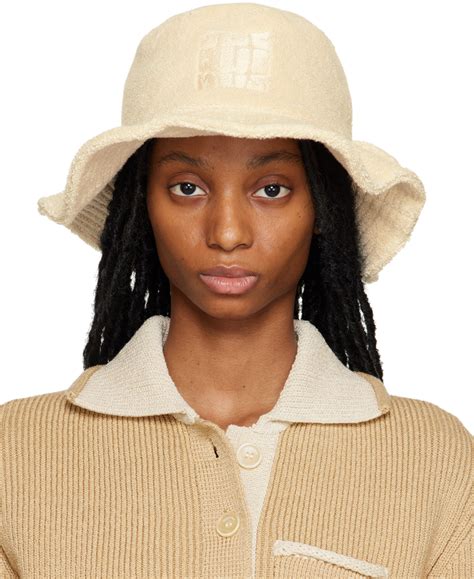 Jacquemus Beige Le Raphia Le Bob Bandho Bucket Hat Ssense