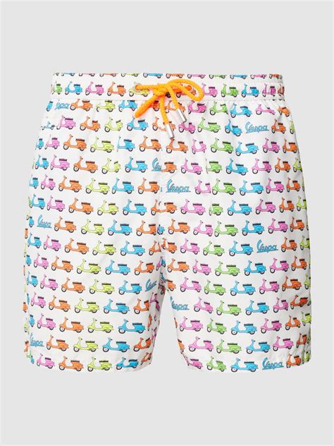 Mc Saint Barth Badehose Mit Allover Print Modell Fantasy Weiss