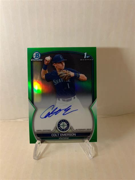 Colt Emerson 2023 Bowman Draft CDA CE Chrome DP Auto Green Refractor