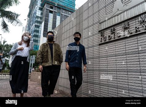 Agnes Chow Ivan Lam Joshua Wong L To R At The West Kowloon