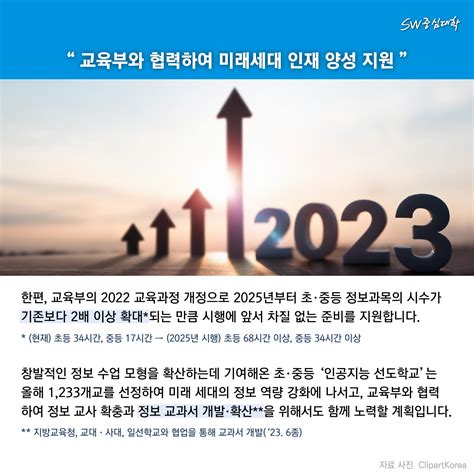 뉴스나우 과기정통부 디지털 100만 인재양성 본격 시동sw 관련 뉴스20231 Sw중심대학협의회소프트웨어중심