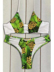 Pineapple Print Bikini Set In GREEN ZAFUL