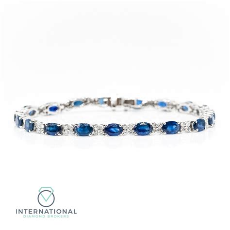 18ct White Gold Sapphire And Diamond Tennis Bracelet International