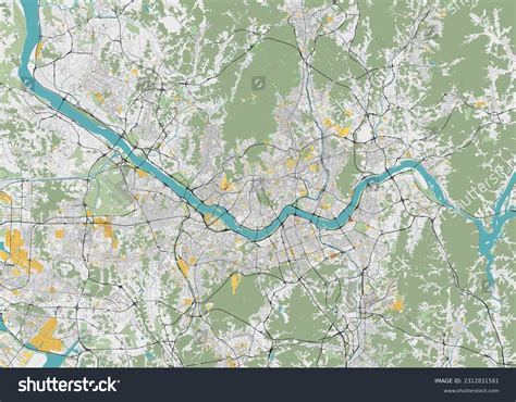 Detailed Vector Map Seoul South Korea Stock Vector Royalty Free