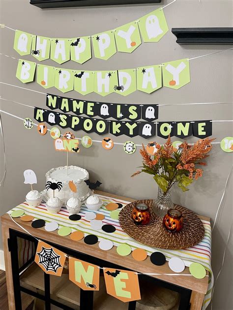 Spooky Themed Birthday Decorations Spooky One First Etsy