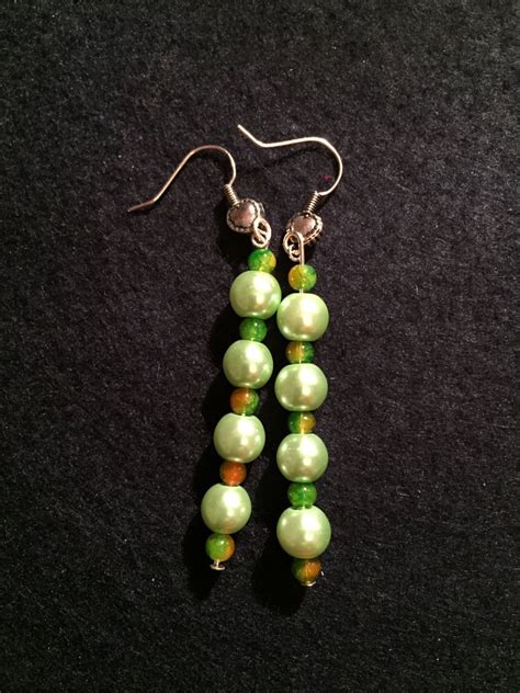 Sea Foam Green Pearl Dangle Earrings By Jewelsbyscott On Etsy Pearl