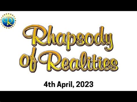 Rhapsody Of Realities By Pastor Chris 4th April 2023 YouTube