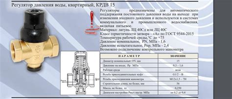 Конструкции регуляторов давления воды до 4 атмосфер
