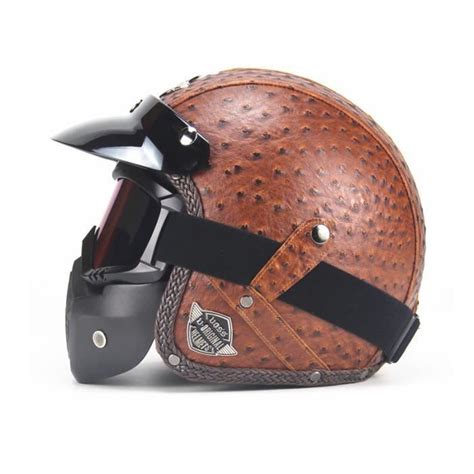 Casque Moto De Marque Unisexe Casque Harley Vintage Moto Casque De