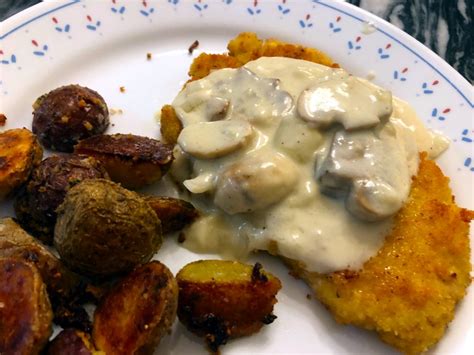 Chicken Schnitzel With Creamy Mushroom Sauce • Oh Snap Lets Eat