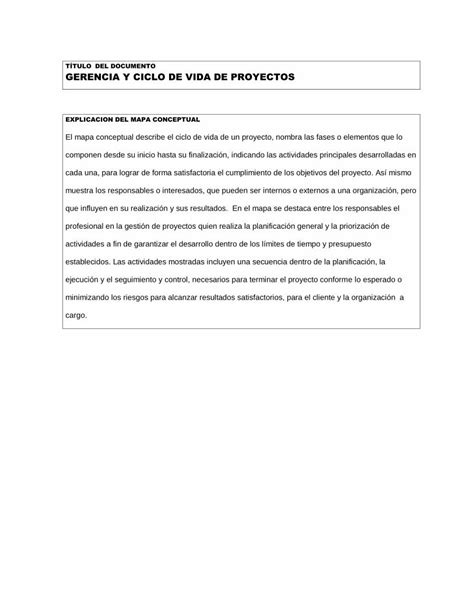 Pdf Mapa Conceptual Ciclo De Vida De Un Proyecto Dokumen Tips