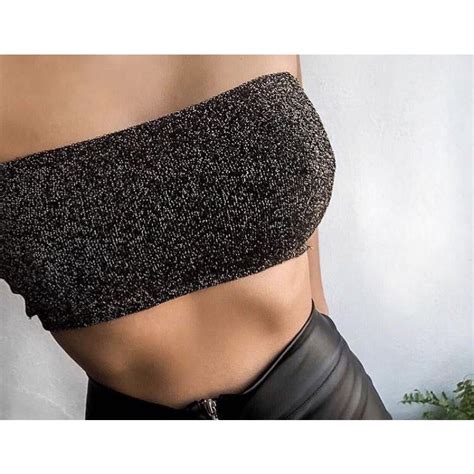 Cropped Top Faixa Brilho Lurex Tomara Que Caia Moda Tik Tok Shopee Brasil