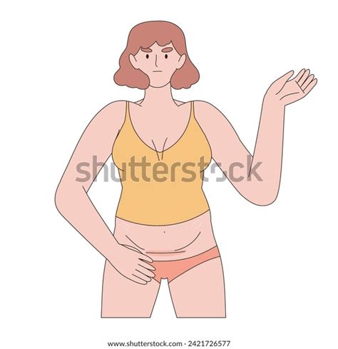 Woman Abdomen Naked Belly Cesarean Scar Stock Vector Royalty Free Shutterstock