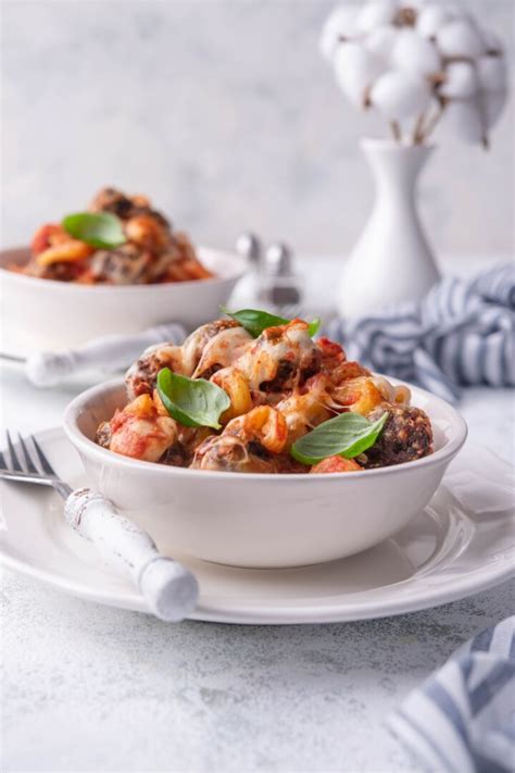 One Pan Cheesy Meatball Casserole