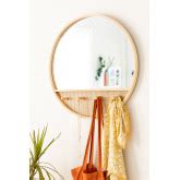 Miroir Mural Rond Avec Porte Manteau En Bois Tinka Sklum