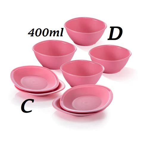 C 4pcs Ready Stock Tupperware Gourmet Dessert Plate Legacy Bowls