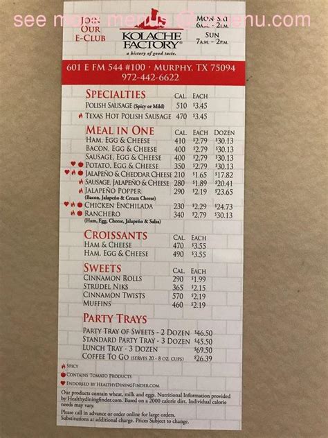 Online Menu of Kolache Factory Restaurant, Murphy, Texas, 75094 - Zmenu