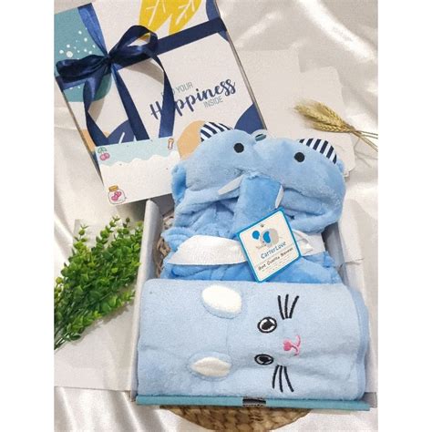 Jual Hampers Bayi SELIMUT HANDUK KARAKTER Topi Boneka Kado Baby New