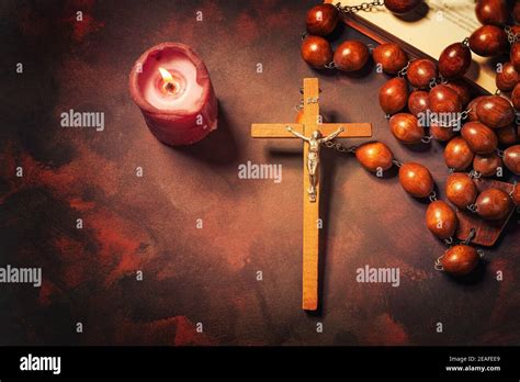 Bible Rosary Candle Crucifix Hi Res Stock Photography And Images Alamy