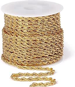 Amazon Feet K Gold Pvd Plated Stainless Steel Rope Chain